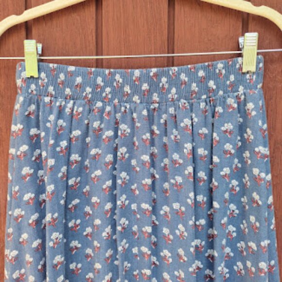 NOW + GEN X SONOMA | Ditsy Floral Button Front Midi Hi-Low Skirt Cottagecore XS - Picture 8 of 13